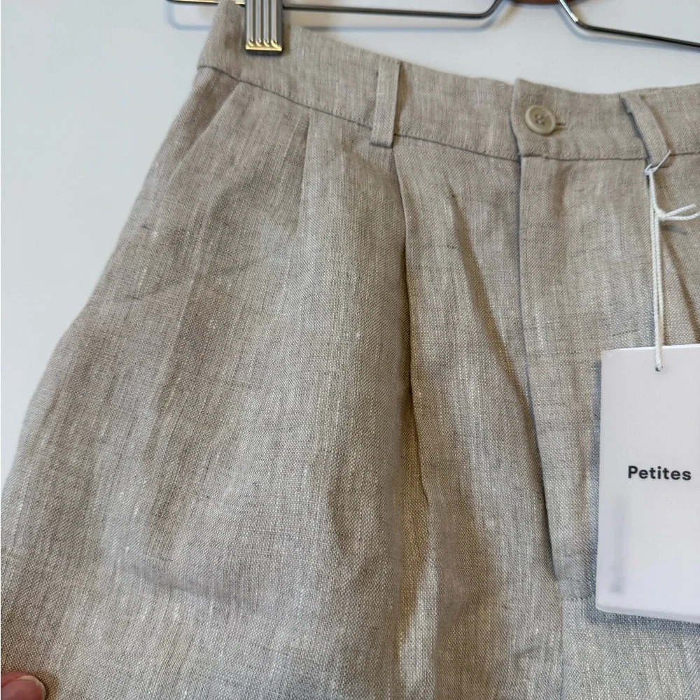 Reformation High-Rise Wide-Leg Linen Trousers in Natural